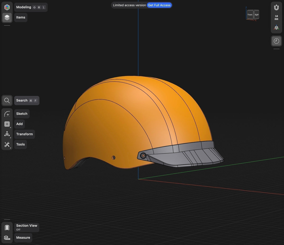 Bản dựng 3D form mũ bảo hiểm ES trước khi đưa vào gia công khuôn