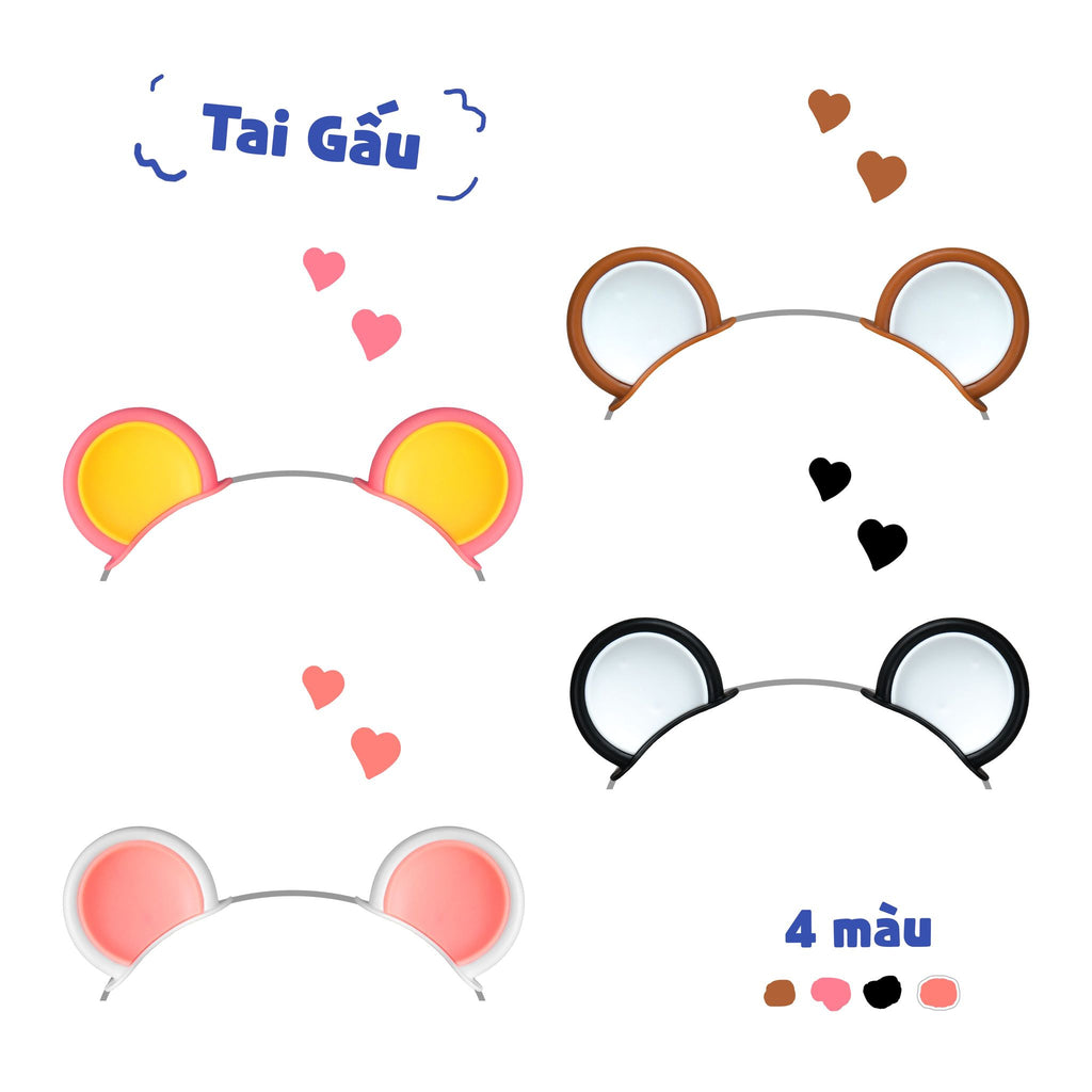 Tai Gấu Tai Thỏ gắn Mũ Bảo Hiểm