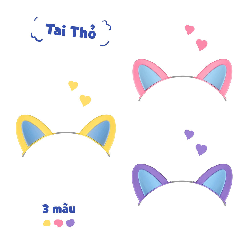 Tai Gấu Tai Thỏ gắn Mũ Bảo Hiểm