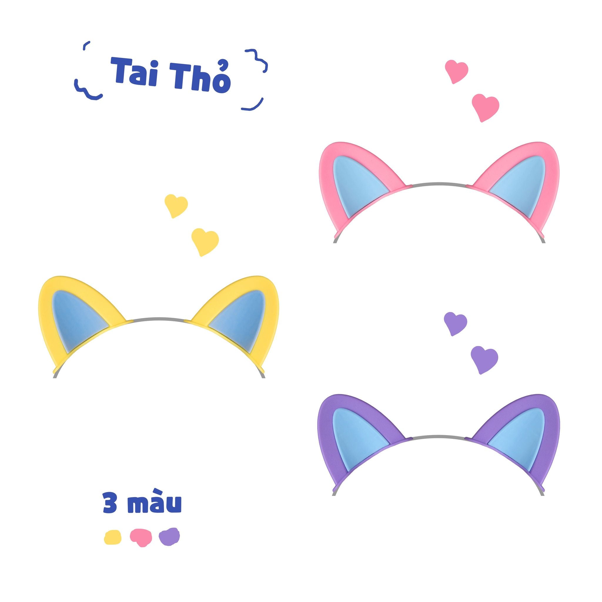 Tai Gấu Tai Thỏ gắn Mũ Bảo Hiểm