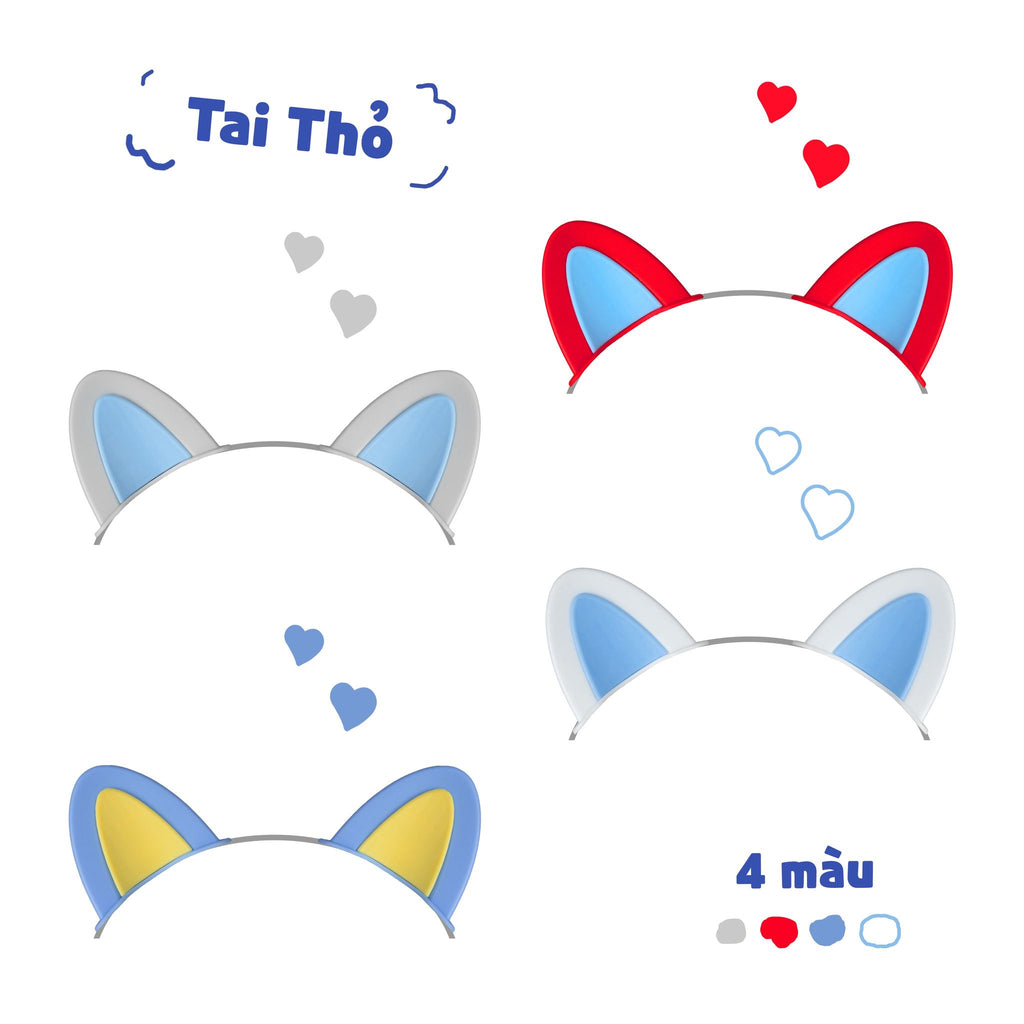 Tai Gấu Tai Thỏ gắn Mũ Bảo Hiểm